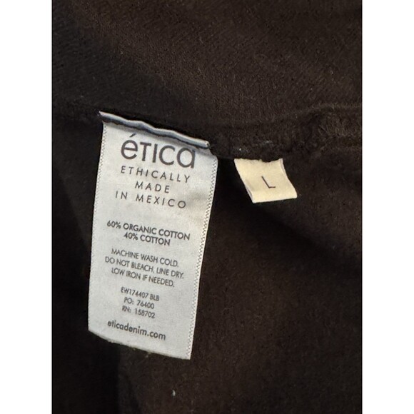 Ética Mattia Mixed Media Jacket Women’s Size L Black Beauty Organic Cotton - Picture 6 of 6